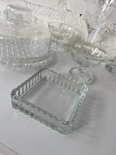 Cod451 Kit Cristal Elegante Taças Potes Doceira Frios e Sobremesas