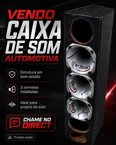 Vendo Caixa de Som Automotiva com 3 Cornetas Car Mania