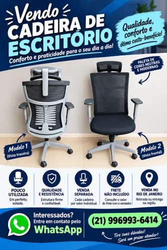 Vendo cadeira escritório ergonômica