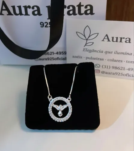 Colar Espírito Santo, prata 925 legítima