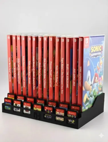 Organizador 14 Espaços para Jogos Nintendo Switch 1 e 2 - Suporte p/ Caixas e Cartuchos
