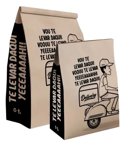 Saco Kraft, Delivery, Hambúrguer, Tamanho Grande