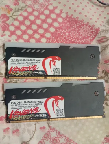 Memória RAM puskill 8gb cada DDR3, RGB