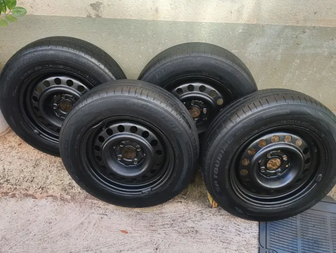 Rodas aro 14 original VW 4X10O PNEUS DUNLOP