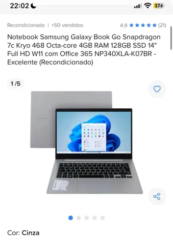 Notebook Samsung novo