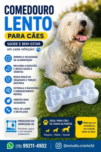 COMEDOURO LENTO PARA CÃES