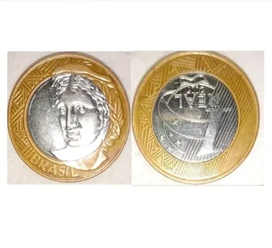 Numismática raro reverso invertido 180°.