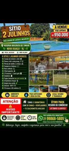 Sitio em tingua a venda com piscina .para morar ou comercio ótima localizacao