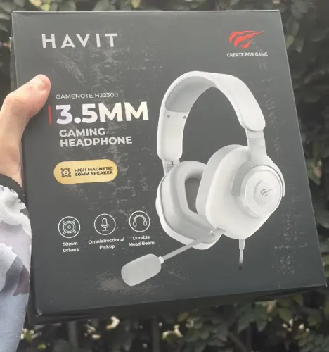 Headset Fone de Ouvido Gamer Havit H2230D Branco P3 50mm