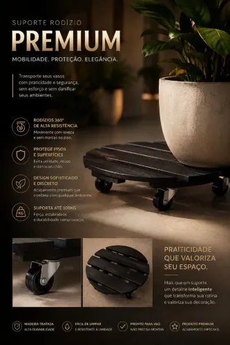 Suporte carrinho para vaso de plantas