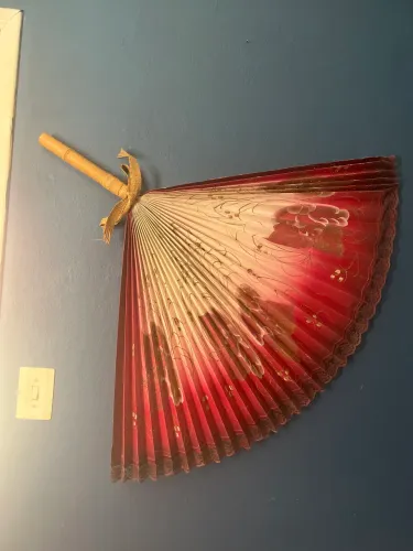 Dois grandes leque japonês pintado a mão para decoração