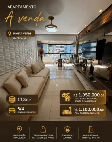 Apartamento à venda no CHAMBÉRY, PONTA VERDE, Maceió, AL