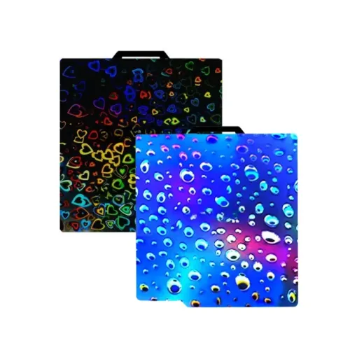 Placa 257x257mm Dupla Face Textura Coração e Gota D'água para Bambu Lab P2s P1p P1s
