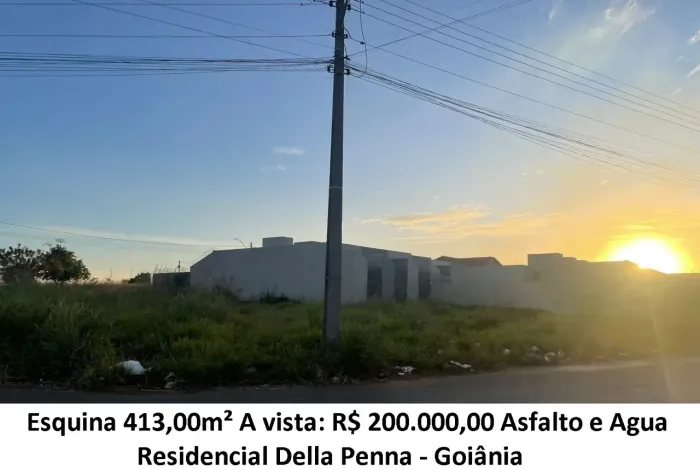 Leia a descrição: Esquina 413,00m² (Asfalto e Agua) Residencial Della Penna