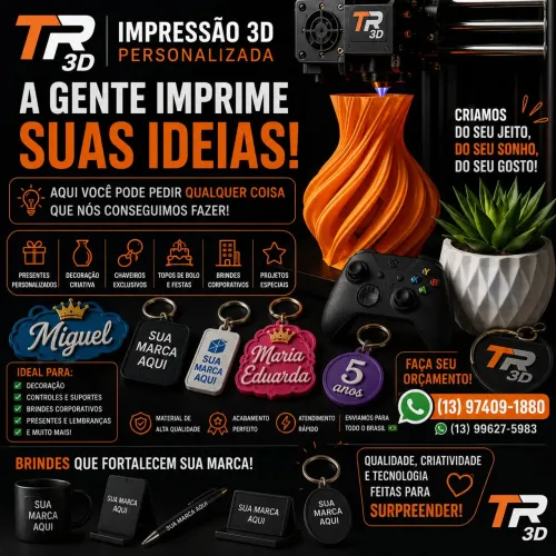 Impressão 3D Sob Encomenda - Faça Seu Pedido