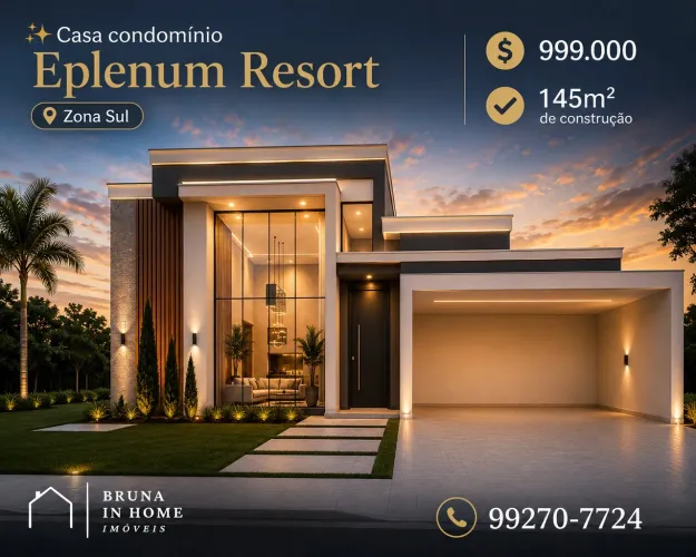 Vendo Casa Nova $ 999mil no Cond. Eplenum - Zona Sul