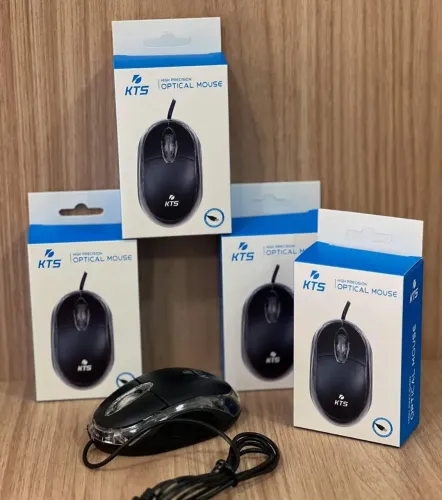 Mouse Óptico KTS | Alta Precisão | Conexão USB | Ergonômico  