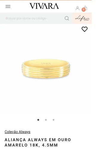 Aliança Always em Ouro Amarelo 18k, 4.5mm, Aro 22