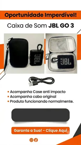 JBL GO 3 (Acompanha Case anti impacto)