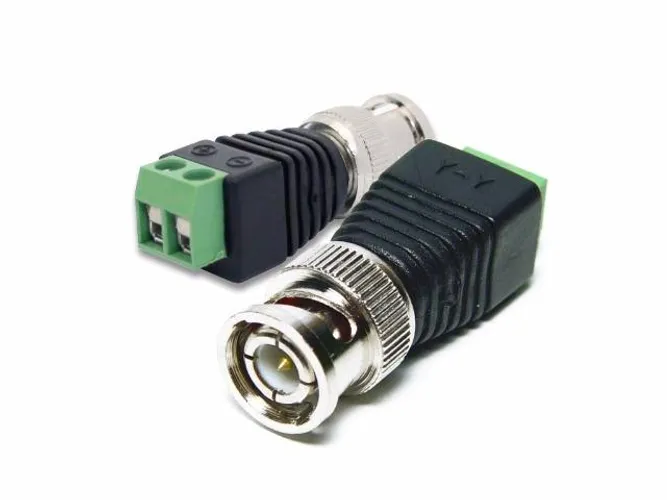 Conector/adaptador BNC Macho com borne (P/ CFTV)