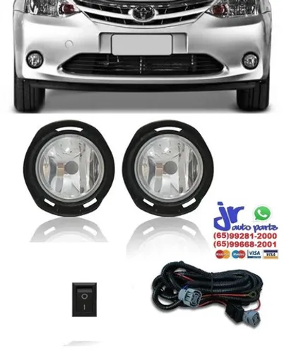 Kit Farol Milha Etios Hatch Sedan 2012 a 2020 Auxiliar Neblina