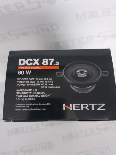 Par de alto falante. Hertz. DCX 87.3. Italiano. 3,5". 60RMS. GRantia. Novo. Instalado.
