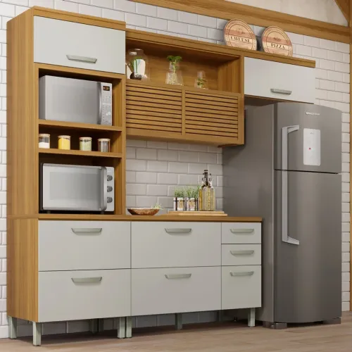 Cozinha Completa 2,70 m Princesa Freijó/Off White - NESHER tt65