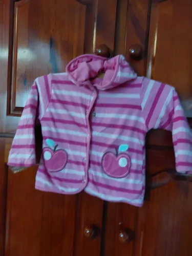 Casaco infantil tamanho 1 - Rosa e branco