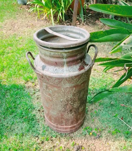 Lata de Leite Antiga Decorativa - Grande 30L