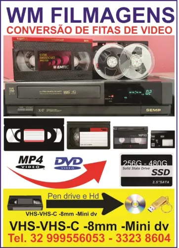 CONVERSÃO DE FITAS DE VIDEO VHS PARA DVD-DIGITAL-MP4