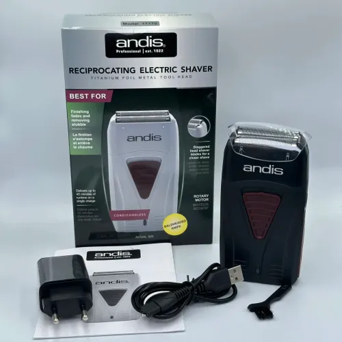 Máquina de Acabamento Andis BLACK Shaver  Profoil Lithium Plus  Original/Lâmina titânio 