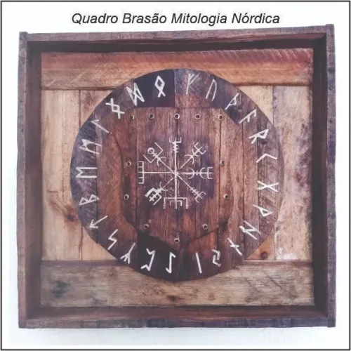 quadro decorativo com brasão nórdico: símbolo de força e tradição