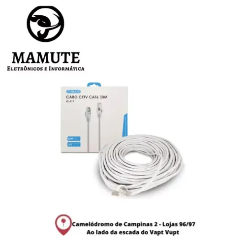 Cabo Internet Cat6 Alta Velocidade 30 Metros Cat 6 Rj45