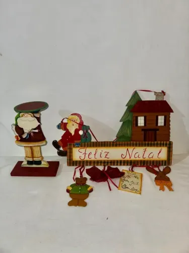 Decoração Natalina Guirlanda + Papai Noel - Bom Estado