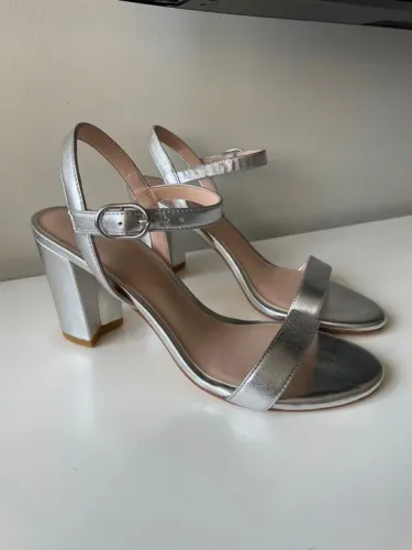 NOVA - Sandália de salto Stuart Weitzman prata metálico 35