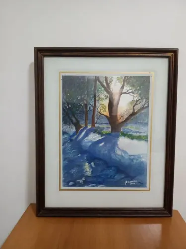 Quadro pintura em aquarela
