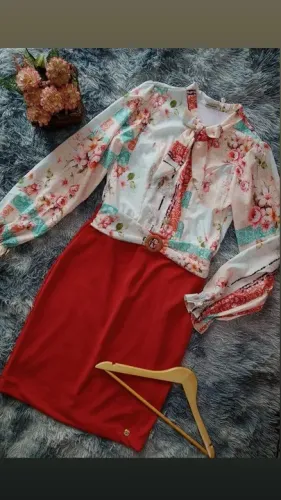 vestido manga longa estampado