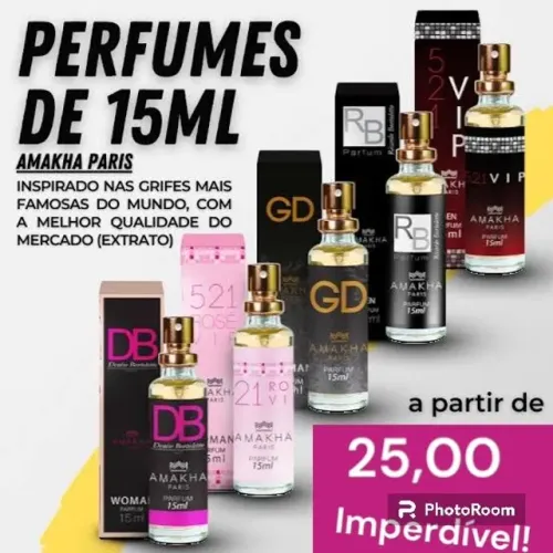 Perfumes Amakha Masculinos e femininos de bolso 15ml