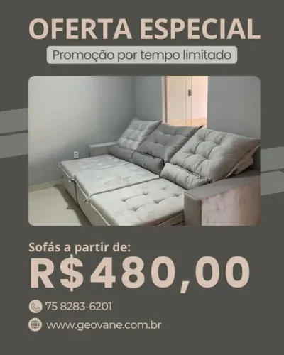 Sofá Retrátil de 3 Lugares - Promoção Imperdível!
