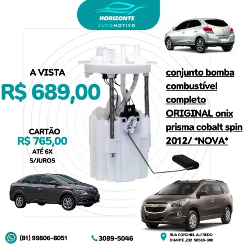 bomba combustível conjunto completo original gm onix prisma cobalt spin 2012/