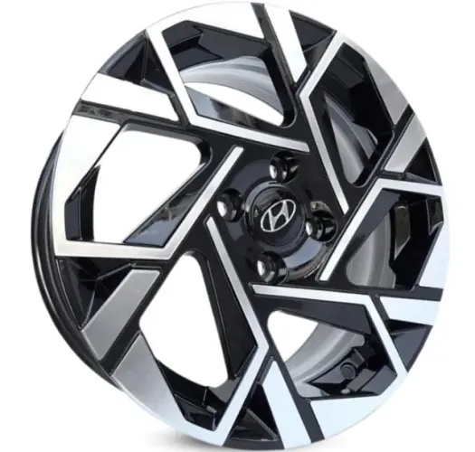 Jogo Rodas Aro 15 4x100 Hyundai Hb20 Krmai S42 Black Diamond