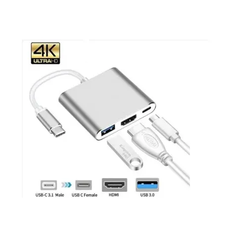 Adptador Transmissor Hdmi 4k Usb 3.1 Tipo C 3 Em 1