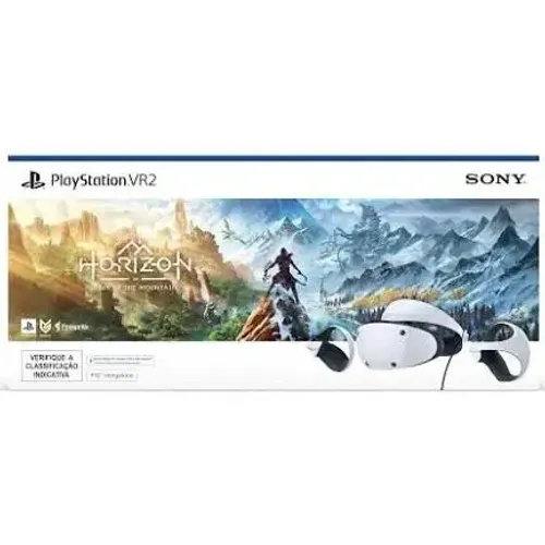 PS5 VR2 + Horizon Call of the Mountain zero lacrado na caixa.
