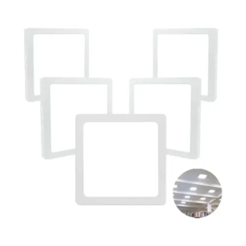 Kit 5 Painéis Plafon LED 25W Sobrepor Quadrado Branco Frio 6000K | Bivolt - R$ 109,00