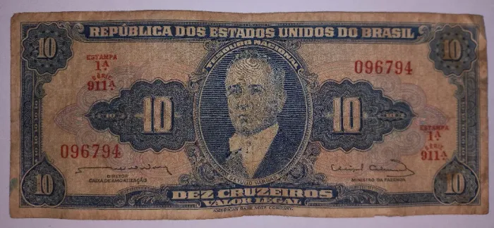Cédula do Brasil 10 Cruzeiros 