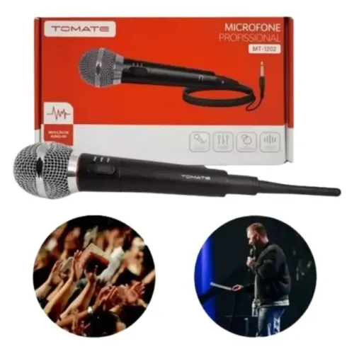 Microfone Profissional Sem Fio Wireless Fio 2.5m