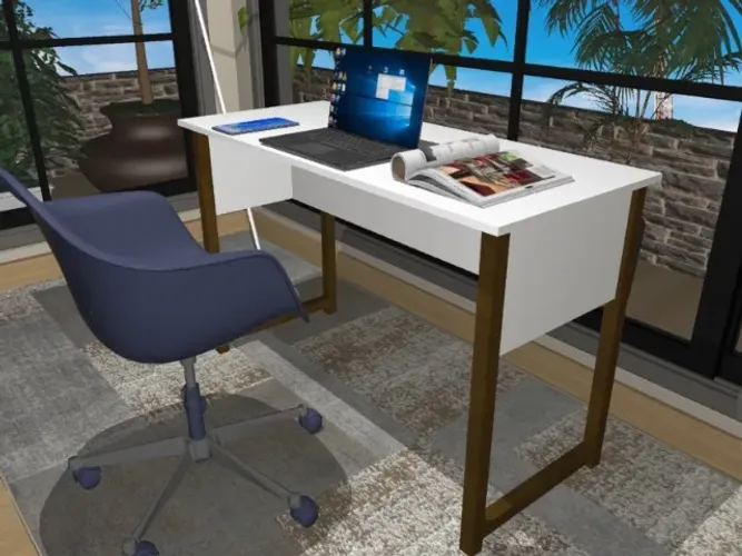 Mesa de Escritório woods: L80cm x P35cm x A74cm