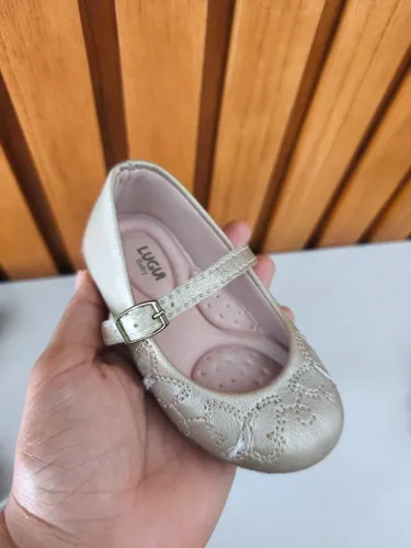 Sapatilha Infantil Dourada Lugu Baby