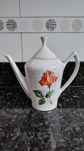 Bule de porcelana com flores Pozzani