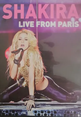 DVD Shakira Live from Paris - 21 grandes sucessos e mais 5 extras.